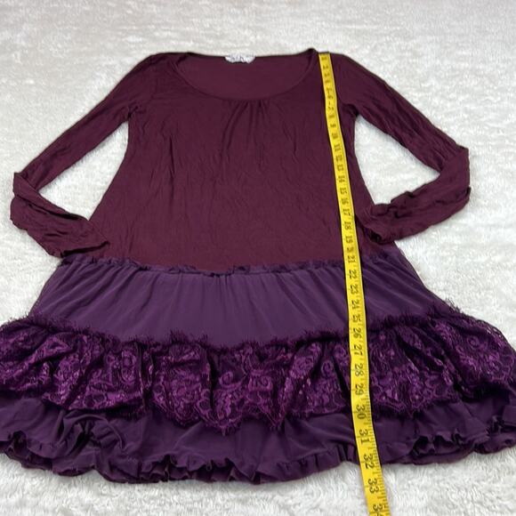 Deca Paris long sleeved drop waist dress in purple, size TO or xs - Picture 4 of 9